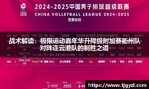 战术解读：极限运动嘉年华升降级附加赛衢州队对阵连云港队的制胜之道